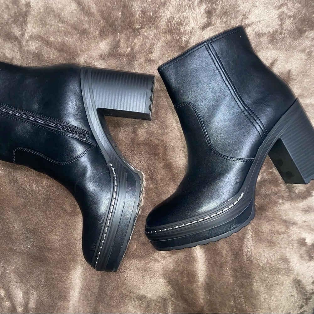 Black leather boots